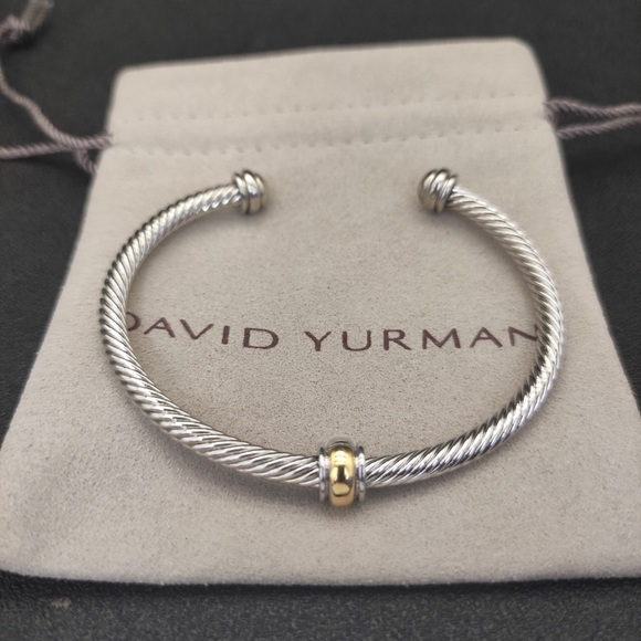 David Yurman Silver and Gold Cable Bracelet - Picture 1 of 3